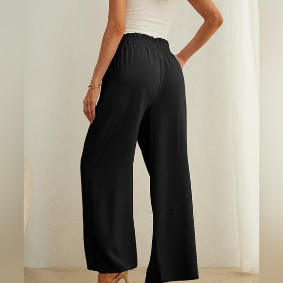 NWOT IWOLLENCE Wide Leg Pants/High Waist, Black, Women's Size Large - Picture 2 of 13